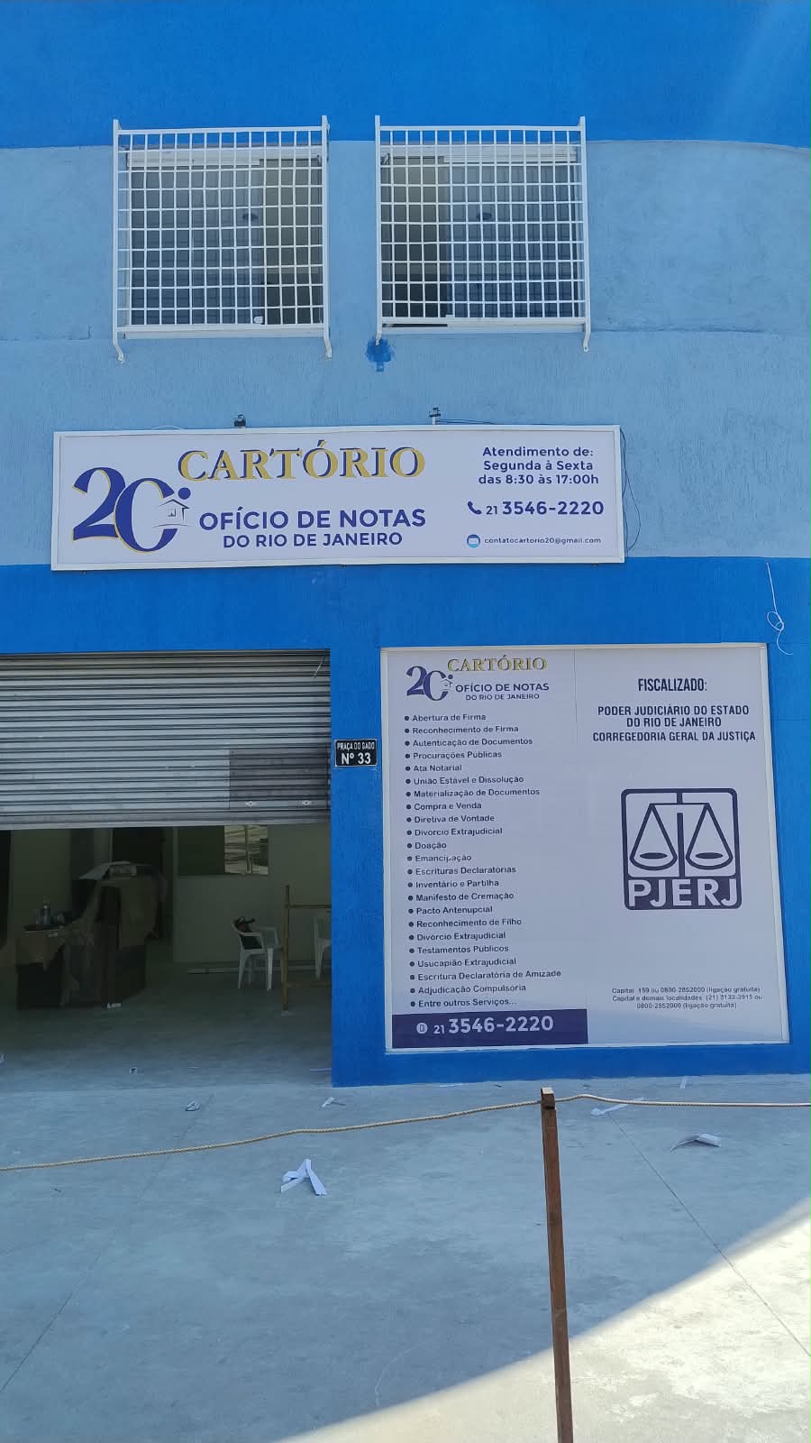 Placas e sinalização de cartório
